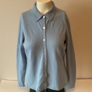 Lands' End Light Blue Button-Up cashmere cardigan. Dry cleaned.